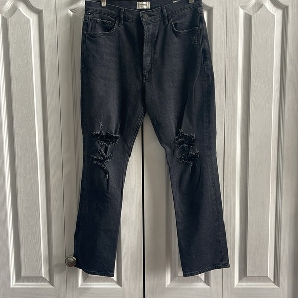 CITIZENS OF HUMANITY Charlotte Hi-Rise Straight Distressed 29 - Picture 6 of 12